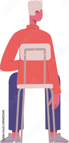 Person sitting backwards on a chair contemplating