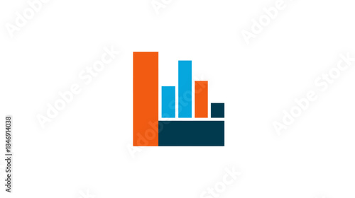 Modern abstract bar chart illustration for data analysis, business growth, financial reports, progress tracking, and statistical visualization
