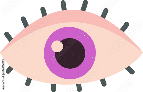 Stylized human eye looking vision and awareness