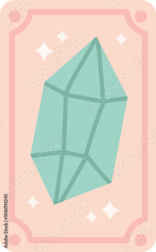 Sparkling magic crystal gemstone card for divination