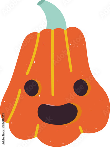 Happy smiling orange pumpkin for Halloween celebration