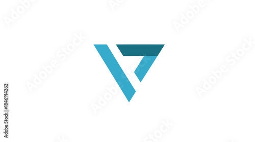 Free Download Modern Abstract Blue Geometric Triangle Logo Element on White Background - Minimalist Digital Symbol Icon Design - GFXLoad