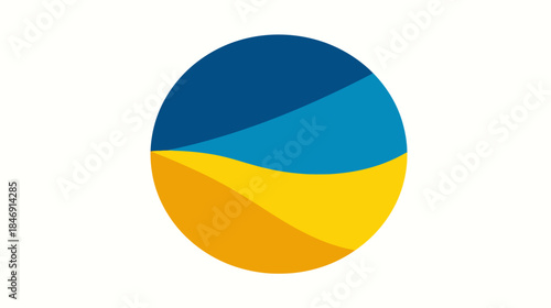 Free Download Vibrant abstract circular graphic featuring flowing waves in shades of blue and yellow, a modern design element. - GFXLoad