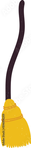 Witch's broomstick vector presenting Halloween and magic