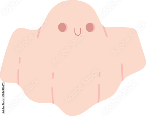 Friendly ghost presenting a cute, smiling facial expression