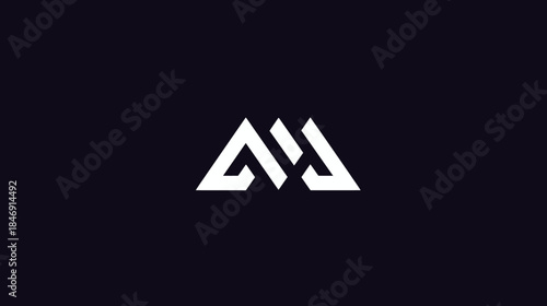 Free Download Modern minimalist geometric abstract logo design, stylized letter M concept, elegant digital art symbol on dark background - GFXLoad