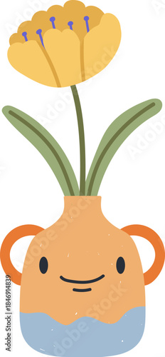 Happy flower vase bringing joy and decoration