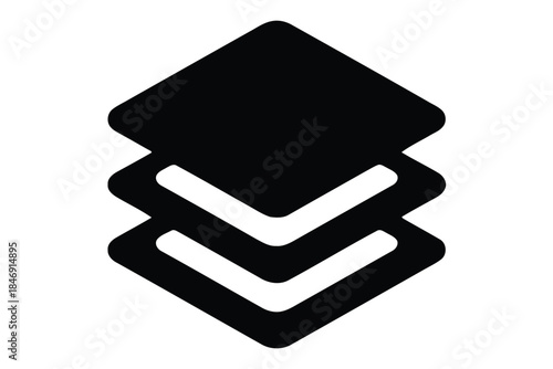 Black and white stacked chevron shapes