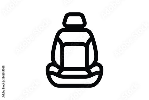 Black car seat vehicle seat chair 1 white background