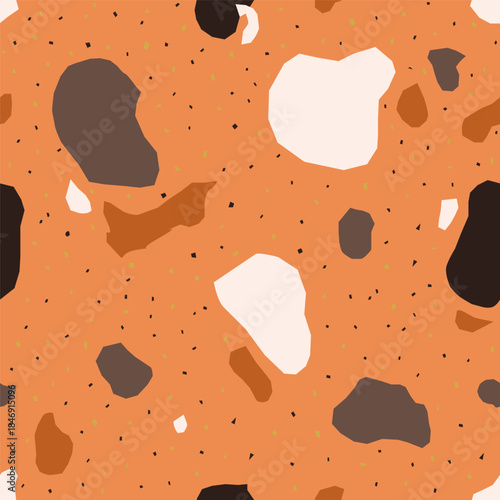 Terrazzo pattern creating modern flooring and wall texture