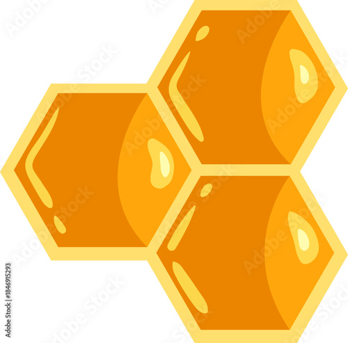 Golden honeycombs forming natural sweet food structure