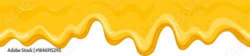 Dripping yellow honey or cheese sauce border