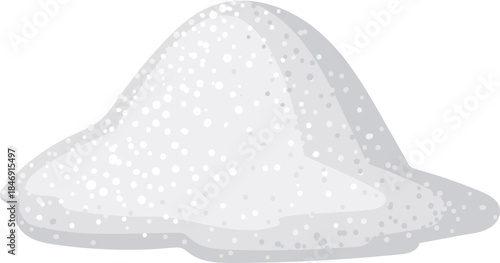 Pile of white sugar with granular texture
