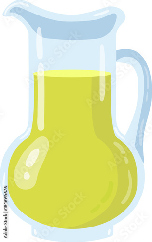 Glass pitcher holding yellow liquid illustration