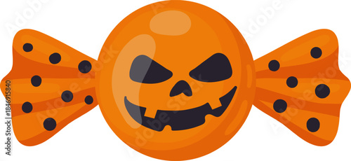 Halloween candy with scary pumpkin face design