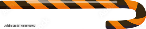 Candy cane with orange and black stripes