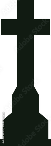 Gravestone design featuring religious cross silhouette