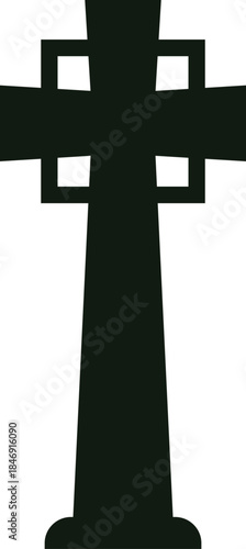 Iron cross silhouette vector illustration on white background