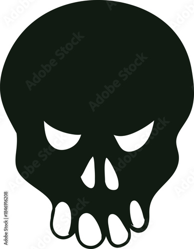 Black skull icon symbolizing death danger and warning