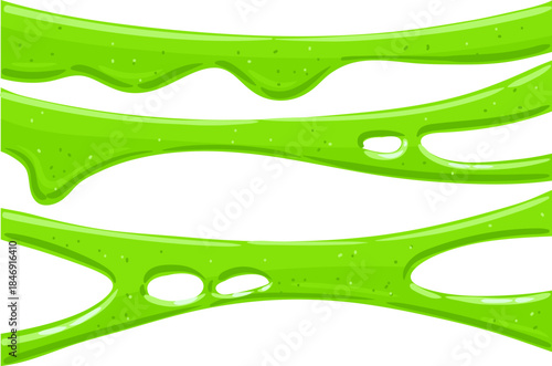 Green slime dripping effect cartoon border