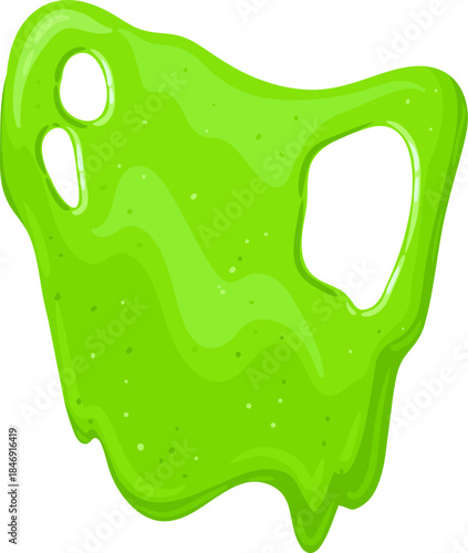 Green slime ghost monster dripping liquid shape