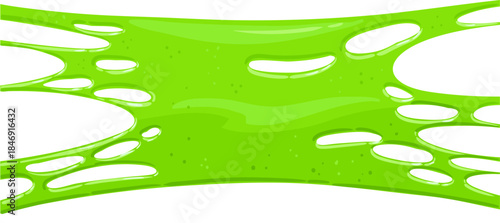 Green stretchy slime dripping dissolving concept design