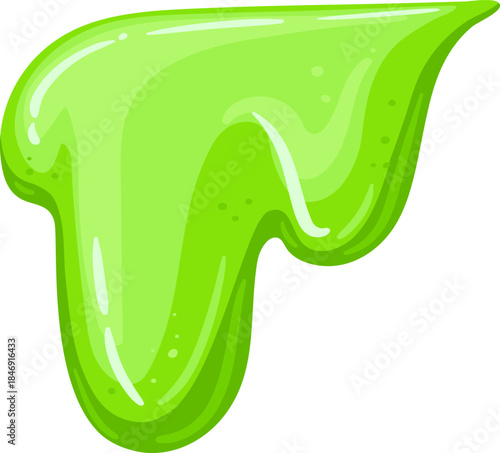Green dripping slime liquid sticky cartoon illustration