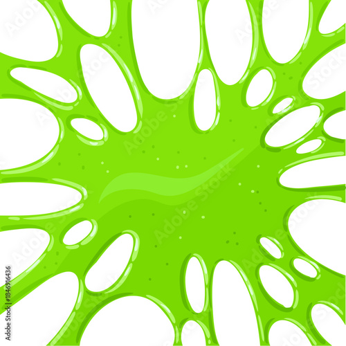 Vibrant green slime spreading creating a gooey sticky texture