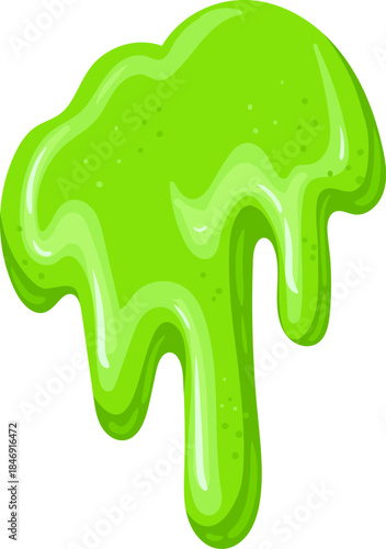 Green slime dripping liquid blob illustration