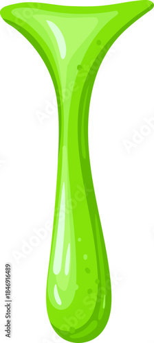Green liquid slime dripping down vector illustration