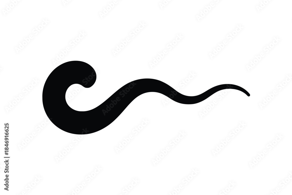 Fototapeta premium Black wave symbol on white background abstract