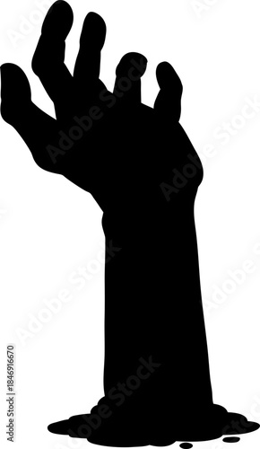 Zombie hand reaching showing Halloween horror concept