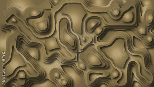A three-dimensional abstract topographic relief reminiscent of a 3D landscape. Smooth transitions of shades create a sense of depth and chiaroscuro.