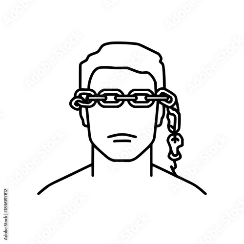 Man with Chains Over Eyes
