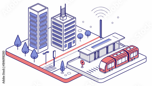 Isometric smart city technology concept vectors