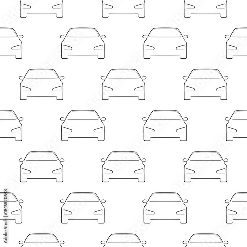 Car line seamless pattern isolated on white background