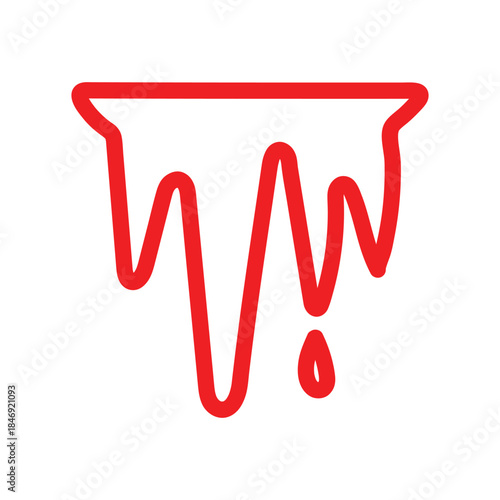 Frozen Icicle Icon Representing Extreme Cold and Winter Weather