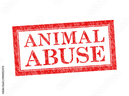 Vector red rubber stamp text Animal Abuse isolated on the white background.
