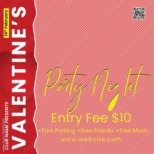 Valentine day social media banner, valentine love banner, romantic valentine design, valentine promotion post, love social media template, heart theme banner, valentine marketing design