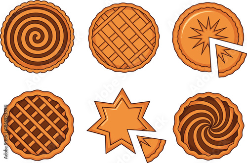 Pie set baked tart pastry collection