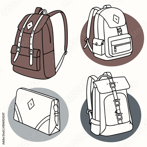 Brown and white backpacks and messenger bag brown backpack