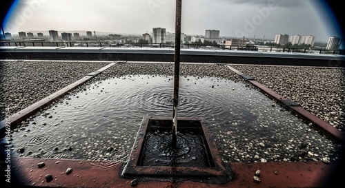 City Skyline View from Rooftop Terrace.