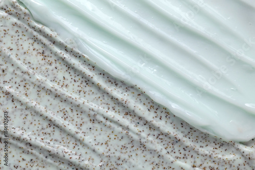 The texture of sugar or salt body scrub as a cosmetic background with the possibility of copying.