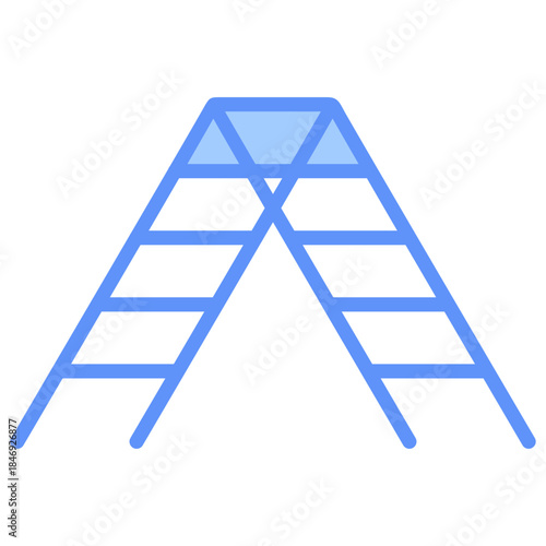 Step Ladder Outline Blue Color Icon