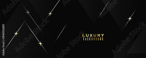 Abstract modern design black background with luxury golden elements vector illustration. Simple design, web
