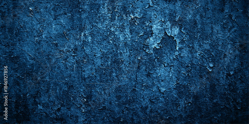 Abstract blue water surface with a grunge texture and vintage paper pattern creates a rough turquoise wall backdrop design on an aged canvas material