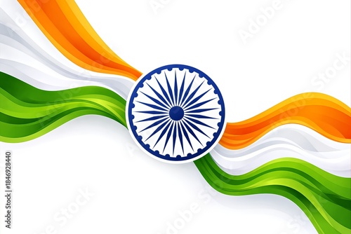 Indian flag with Ashoka Chakra symbol.
