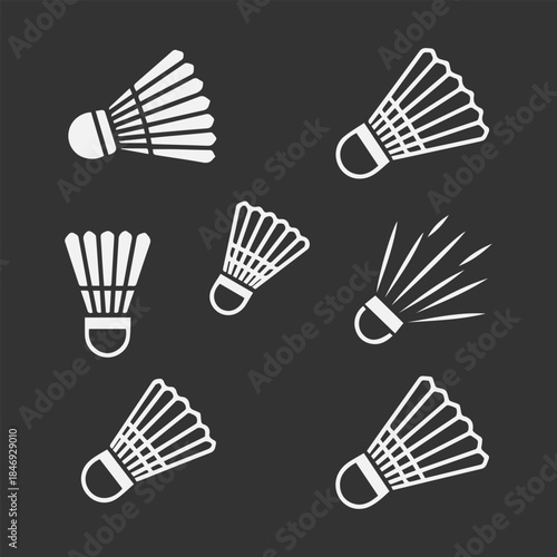 Badminton Shuttlecocks Icon New Design Black And White