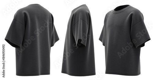 Kids Oversized Round Neck T-Shirt Mockup – Loose Fit Short Sleeve Casual Top, Front and Back View, High-Quality Product Mockup Ready