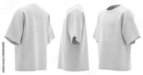 Kids Oversized Round Neck T-Shirt Mockup – Loose Fit Short Sleeve Casual Top, Front and Back View, High-Quality Product Mockup Ready